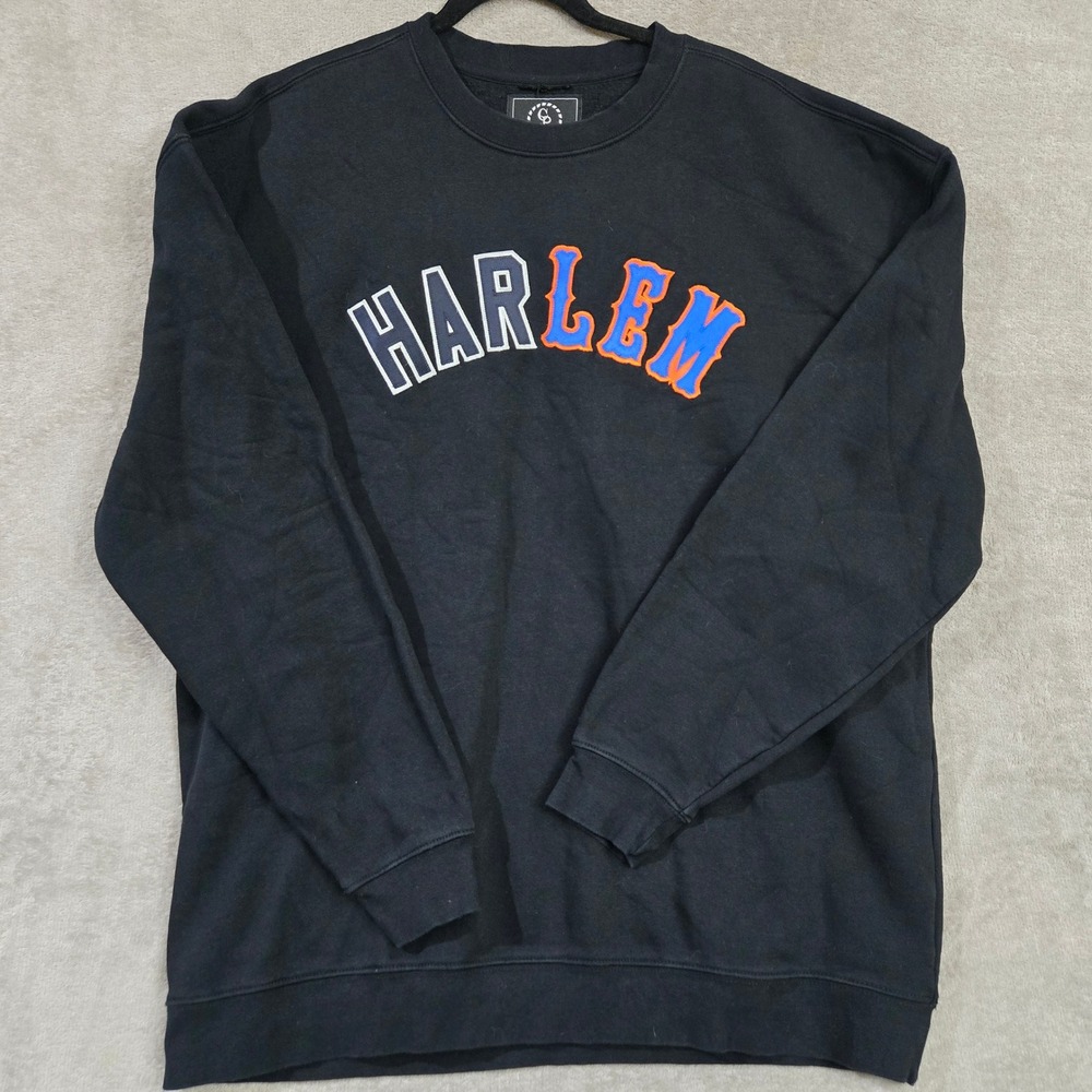 Harlem Sweatshirt Mens 3X Large Black Graphic Pullover Crewneck Oversized Urban
